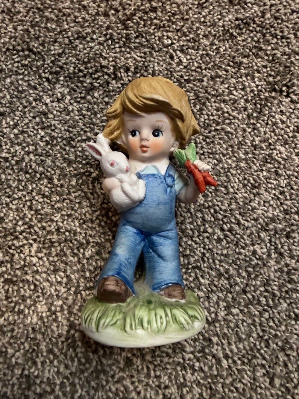 HOMCO Boy with Rabbit and Carrot Figurine